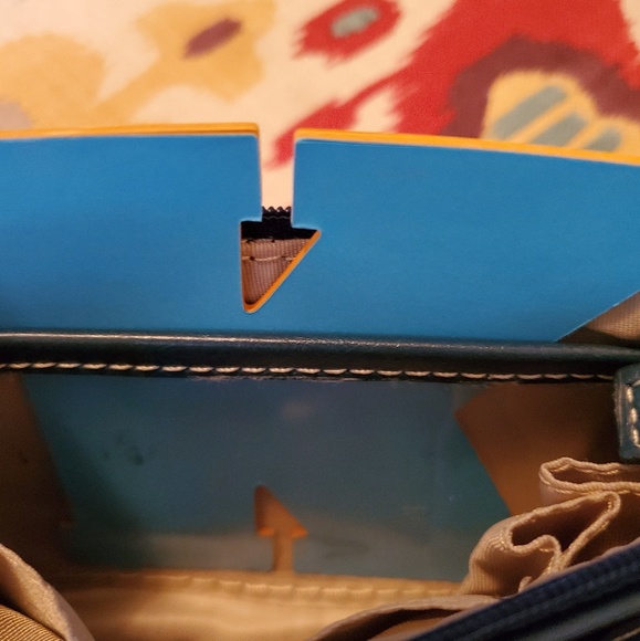 Nine West Teal Zippered Pouch with Mirror - Picture 5 of 7